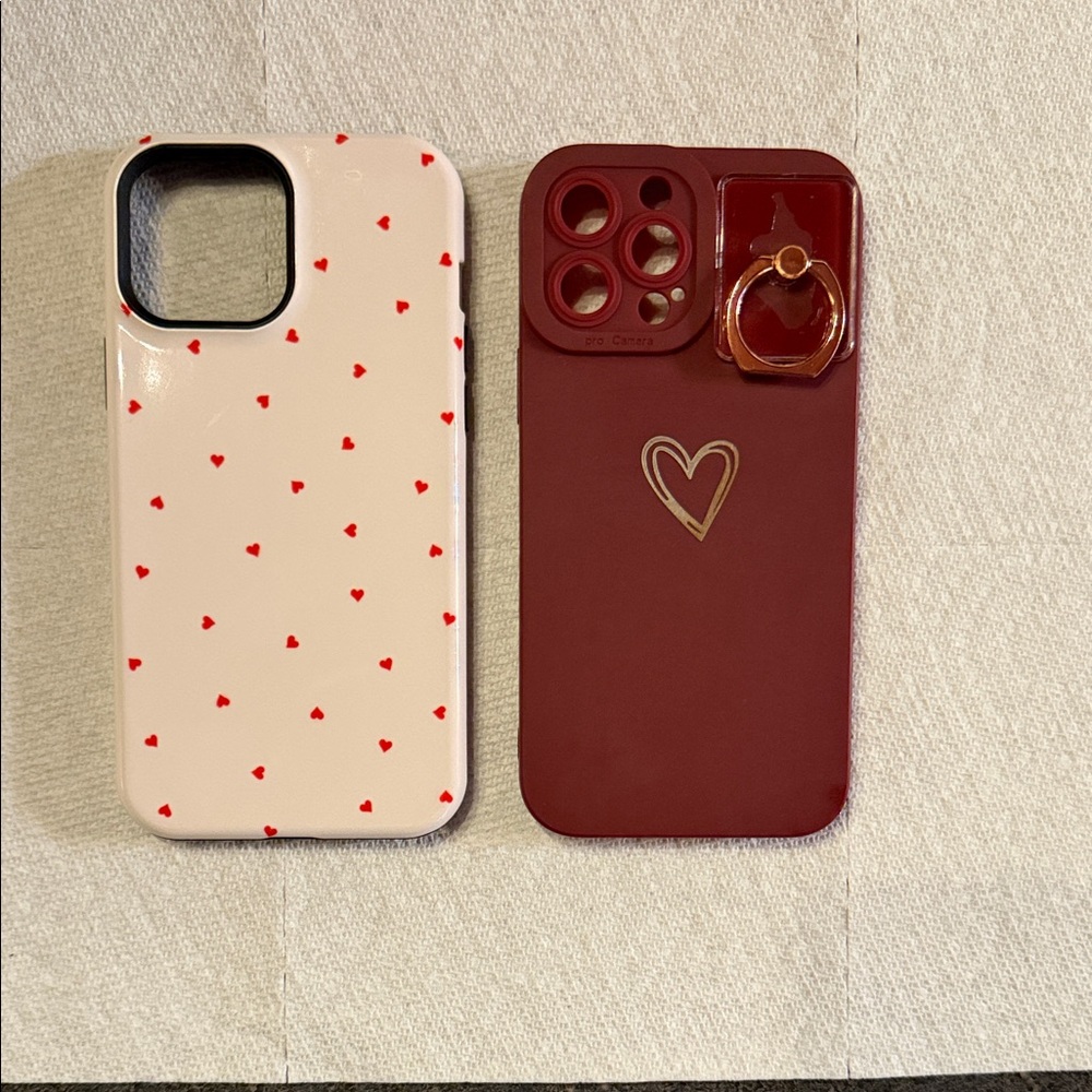 Heart Pattern iPhone 13 Pro Max Case Set. Perfect for Valentine’s Day!